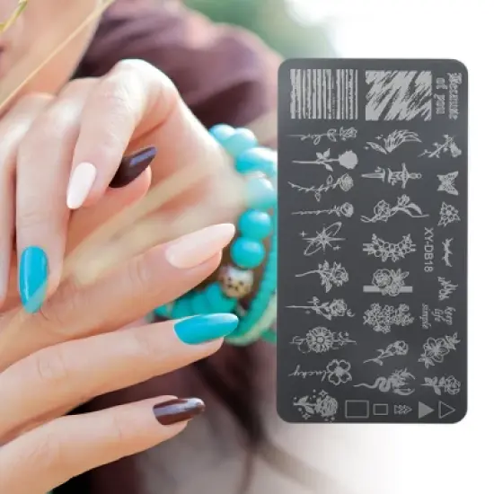 Unique Bargains Colorful Nail Art Stamp XY-DB18 Silver Tone 1 Pc image {4}