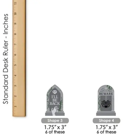 Big Dot of Happiness Creepy Cemetery - Dessert Cupcake Toppers - Spooky Halloween Tombstone Party Clear Treat Picks - Set of 24 image {7}