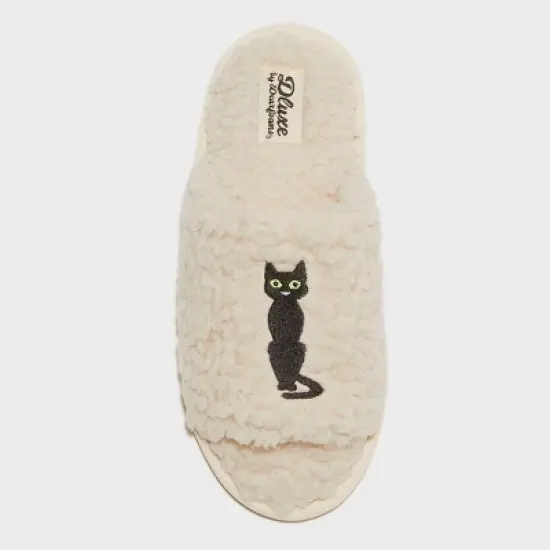 dluxe by dearfoams Women's Halloween Cat Slippers - Cream image {3}