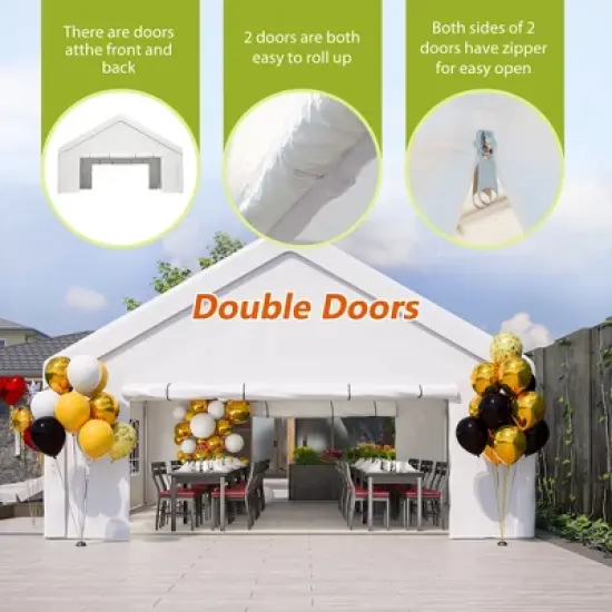 Gulches 20x20 FT Party Tent with 2 Storage Bags & Removable Sidewalls, Ideal Outdoor Canopy Gazebo for Weddings, BBQs, Camping, and Commercial Use image {8}