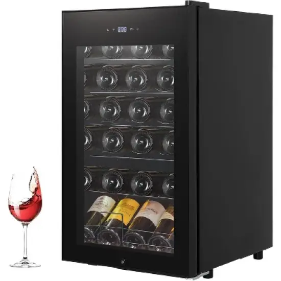 Acekool 24-Bottle Built-In Wine Cooler - Black Metal Frame with Digital Control (40-65&deg;F), Adjustable Shelves image {7}