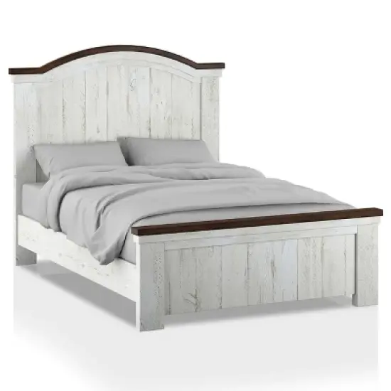3pc Willow Rustic Bedroom Set with 2 Nightstands Distressed White/Walnut - HOMES: Inside + Out image {3}