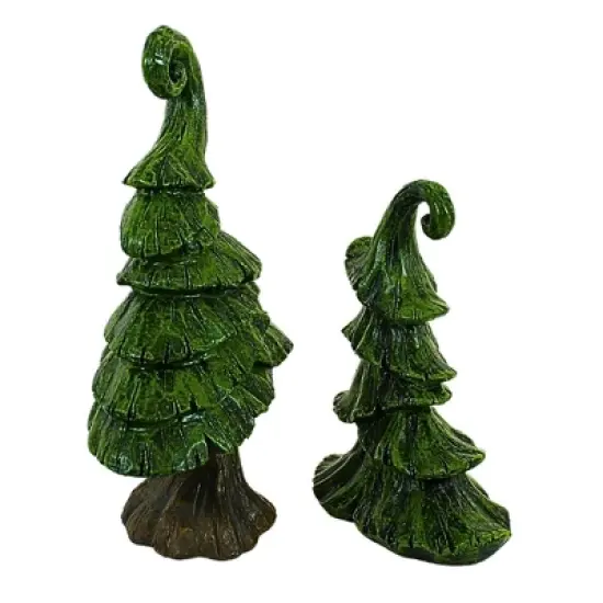 Transpac 10.0 Inch Funky Tree Set Christmas Decorative Tree Set , Fun Shaped Unique (2PC) image {2}
