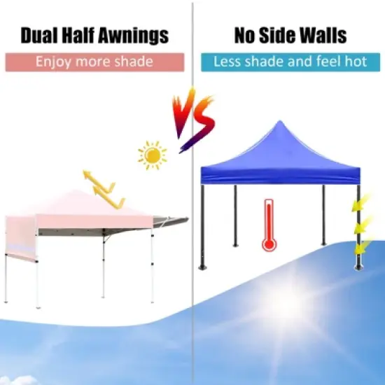 Tangkula 10x17ft Pop up Canopy  3 Height Adjustment Folding Tent with Roller Bag image {9}