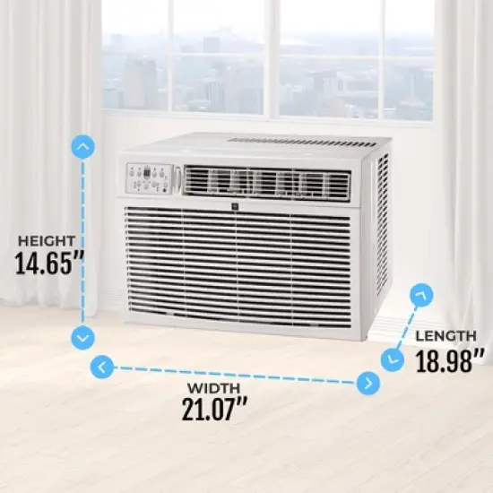 HomePointe 10,000 BTU Single Phase Window Air Conditioner Unit with 1-Touch Remote Control, LED Display Digital Panel & Installation Kit, White image {4}