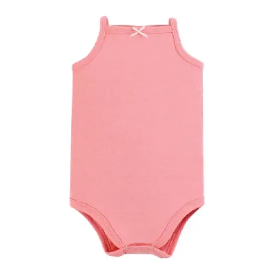 Hudson Baby Infant Girl Cotton Sleeveless Bodysuits, Palm Flamingo image {6}