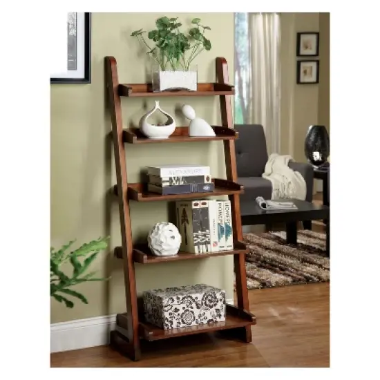 55" Claire 5 Shelf Ladder Bookcase Oak - HOMES: Inside + Out image {5}