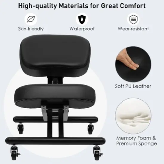 Costway Ergonomic Kneeling Chair Adjustable Stool Memory Foam Angled Seat image {8}