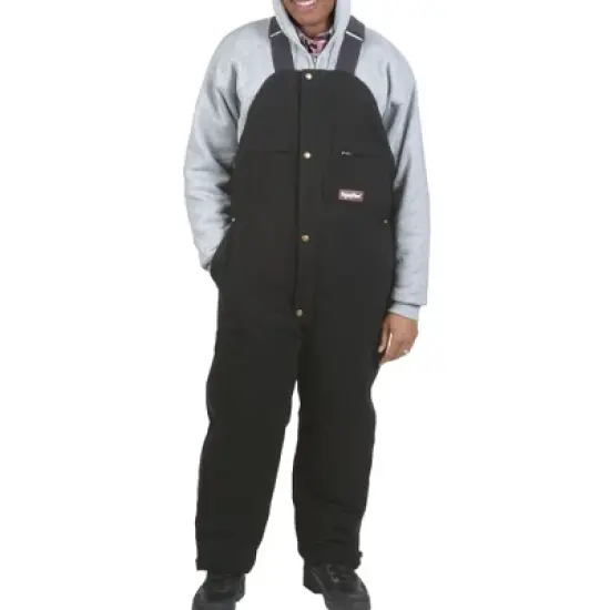 RefrigiWear Men's ComfortGuard Insulated High Bib Overalls Water-Resistant Denim image {1}