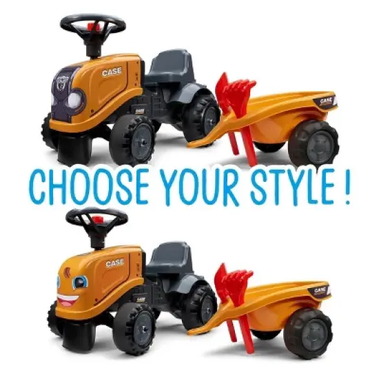 Case CE Construction Ride On Push Along with Trailer and Tools image {4}