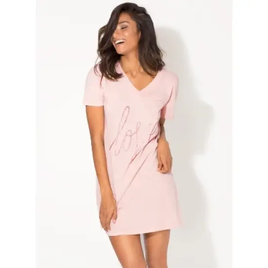 Smart & Sexy Women's Oversized Graphic V-Neck Sleep Shirt image {10}