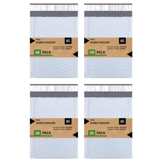 Link Size #5 10.5"x16" Poly Bubble Mailer Self-Sealing Waterproof Shipping Envelopes Pack Of 10/25/50/100 image {5}