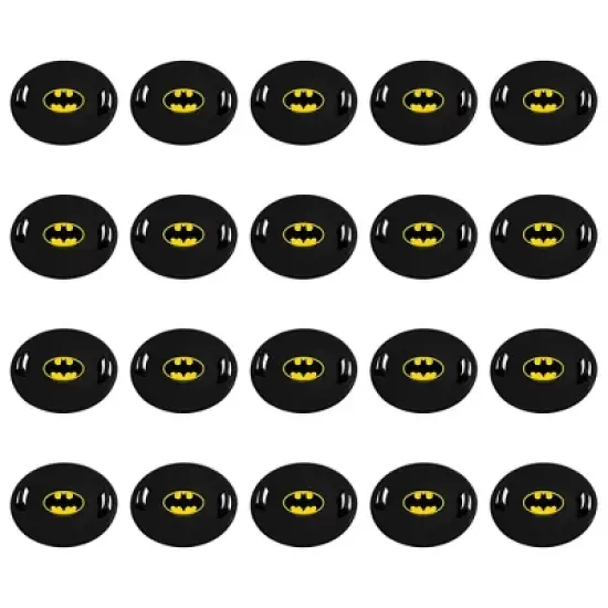 Slippery Racer Downhill Pro Heavy Duty Cold Resistant Batman Adults and Kids Plastic Saucer Disc Snow Sleds with Handles, 20 Pack, Black image {1}