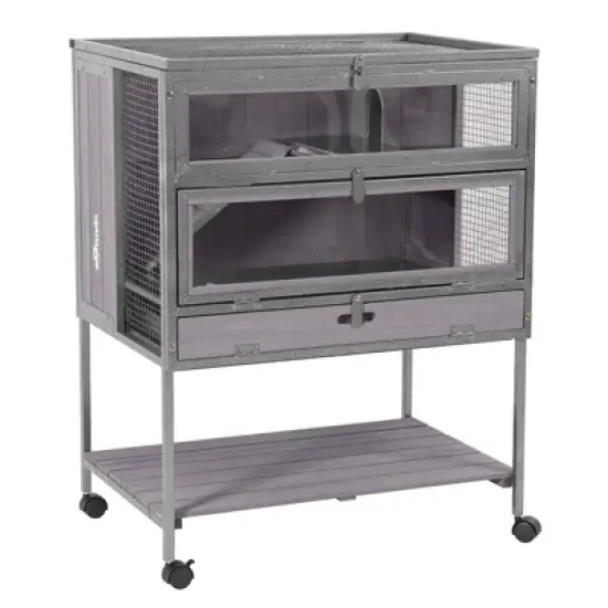 Aivituvin Wooden Hamster Cage | Anti-Chewing Metal Iron Frame-AIR25 image {12}