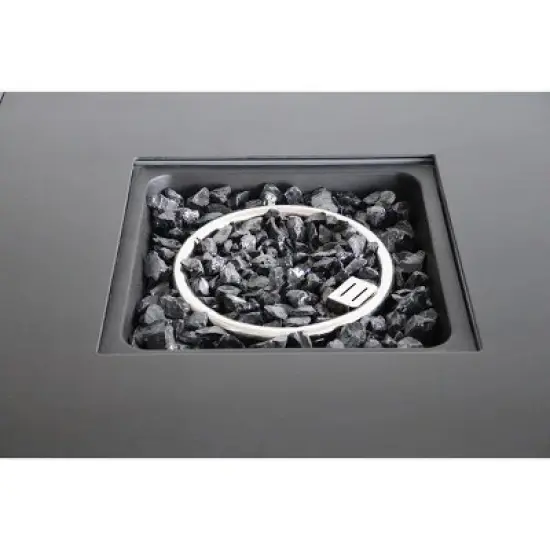 25" H x 30" W Steel Outdoor Fire Pit Table with Lid and Push-Button Ignition image {4}