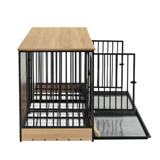 Gulches XL Double Dog Crate Furniture for Medium & Large Dogs - Wooden Kennel with Tray image {8}