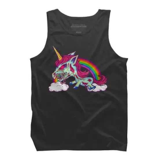 Men's Design By Humans Zombie Rainbow Unicorn By Dzuu Tank Top image {5}