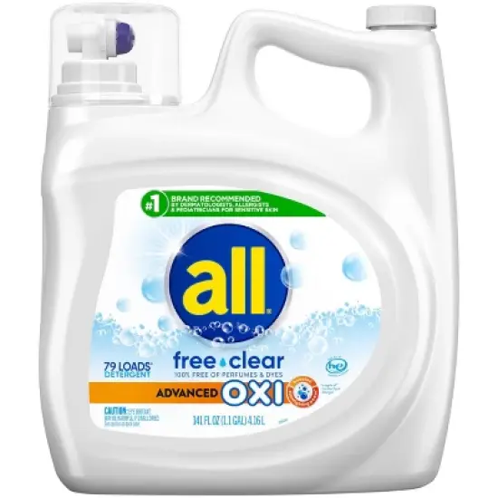 All Advanced Oxi Free Clear Liquid Laundry Detergent image {13}