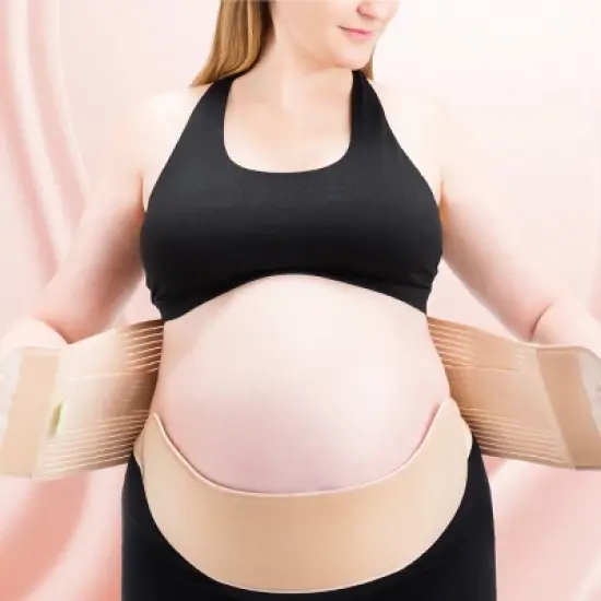 KeaBabies 2 in 1 Pregnancy Belly Support Band, Maternity Belt, Pregnancy Must Haves Baby Belly Bands (Classic Ivory) image {4}