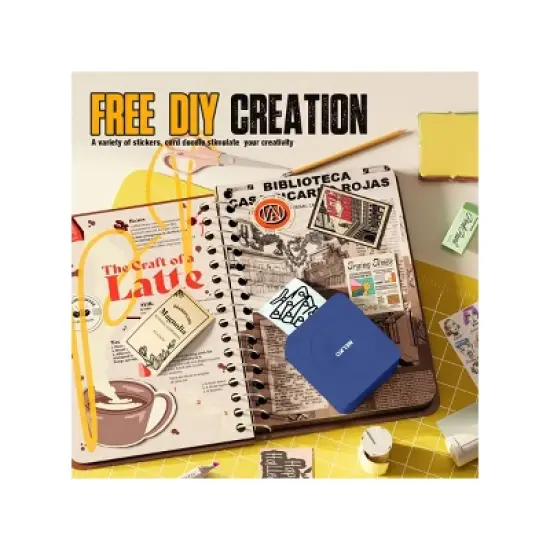 Nelko PM230 Portable Bluetooth Sticker Printer Blue with 2pk 54mmx3.5m White Rolls image {3}