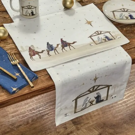 Split P Away In A Manger Table Runner 14" X 54" image {1}