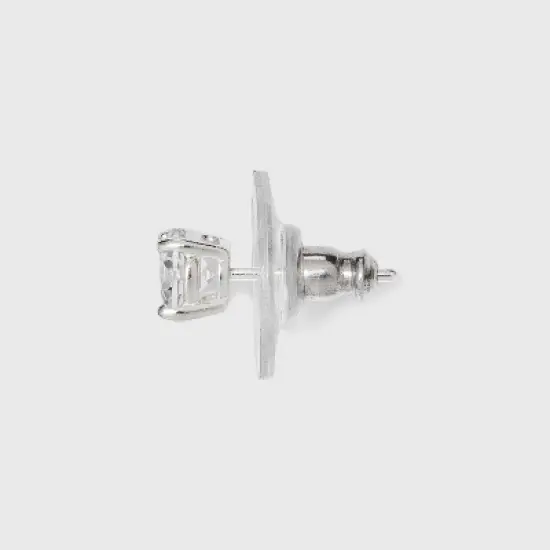 Women's Sterling Silver Cubic Zirconia Stud Earrings - A New Day&trade; Silver/Clear image {1}