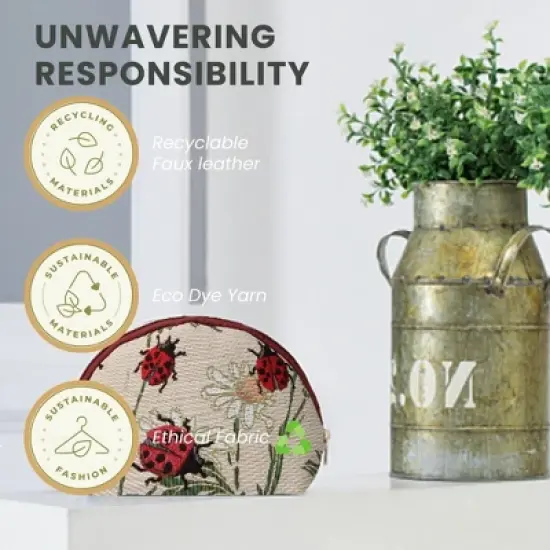 Signare USA Ladybug Red Cosmetic Bag/ Makeup Bag image {4}