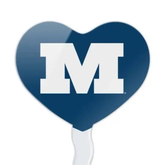Millikin University Primary Logo Heart Love Cupcake Picks Toppers Decoration Set of 6 image {1}