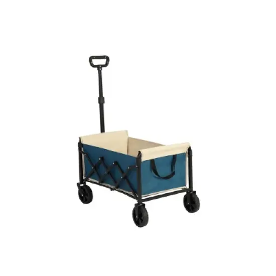 Lightweight Portable Heavy Duty Folding Beach Wagons with Wheels - Outdoor Utility Carts Blue image {7}