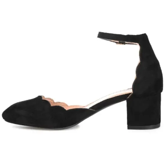 Journee Collection Women's Edna Wide Width Round Toe Low Block Heel Pumps image {1}