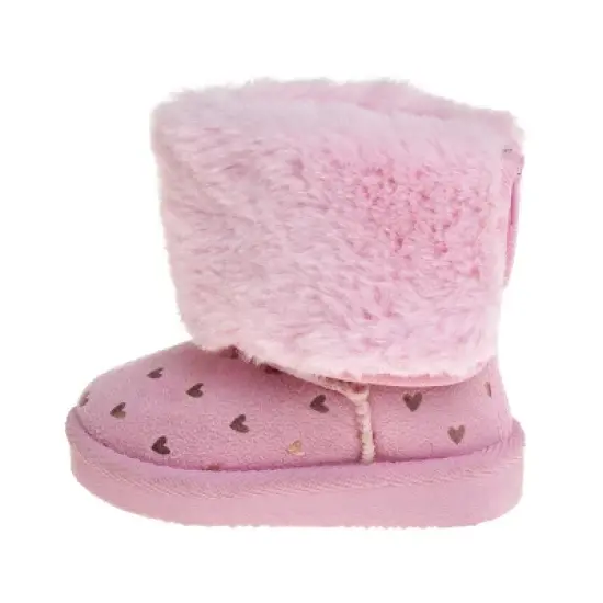 Josmo Toddler Girls Stars Winter Boots Cozy Faux Fur Shearling Booties (Toddler) image {4}