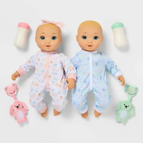 14" Boy Girl Twin Baby Dolls - Gigglescape&trade; image {6}