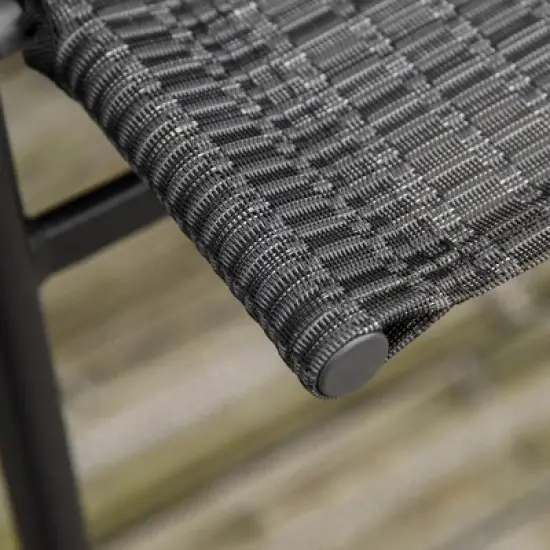 Outsunny 4 Piece Patio Bar Set for 2 with 6' Adjustable Tilt Umbrella, Outdoor Bistro Set with Folding Chairs & Glass Round Dining Table image {4}