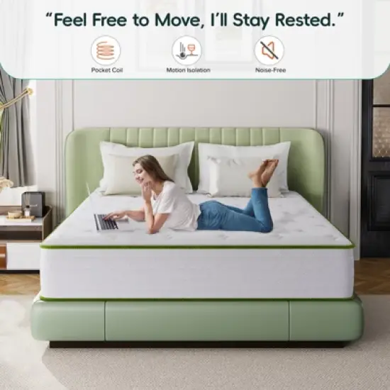 Swedrea Hybrid Mattress Medium Anti Static Cooling Gel Memory Foam Antisensitivity in White image {3}