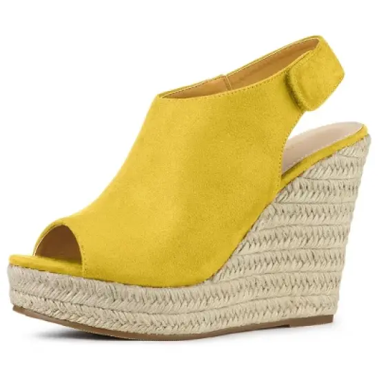 Allegra K Women's Espadrille Platform Heeled Wedges Sandals image {13}