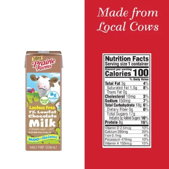 Prairie Farms 1% Chocolate Lactose Free Milk - 3pk/8 fl oz image {5}