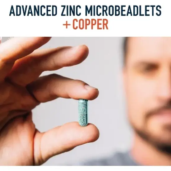 Zinc Complex Beadlets, Highly Absorbable Zinc Bisglycinate & Orotate with Chelated Copper + Vitamin B6 for Immune & Acne Support, SMNutrition, 60ct image {6}