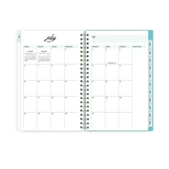 Blue Sky 5"x8" Color Me Courtney Wirebound 2025-2026 Weekly/Monthly Frosted Dylan Bee Blue Check image {4}