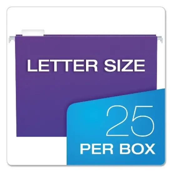 Pendaflex Essentials Colored Hanging Folders 1/5 Tab Letter Violet 25/Box 81611 image {4}