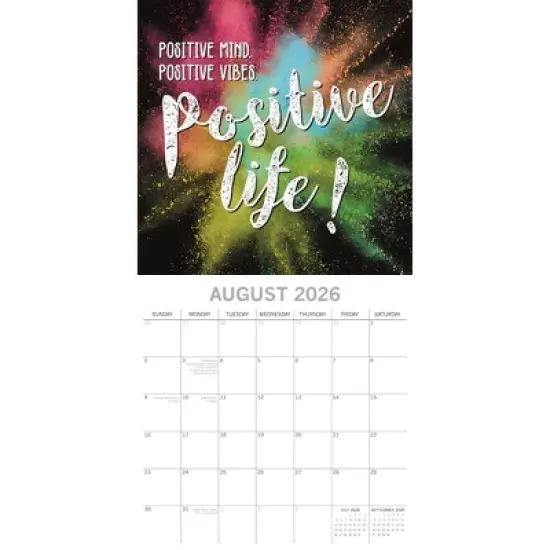 2026 Square Wall Calendar, Today is Going to Be Awesome, 16-Month Arts & Antiques Theme with 180 Stickers (12x12 In) image {2}