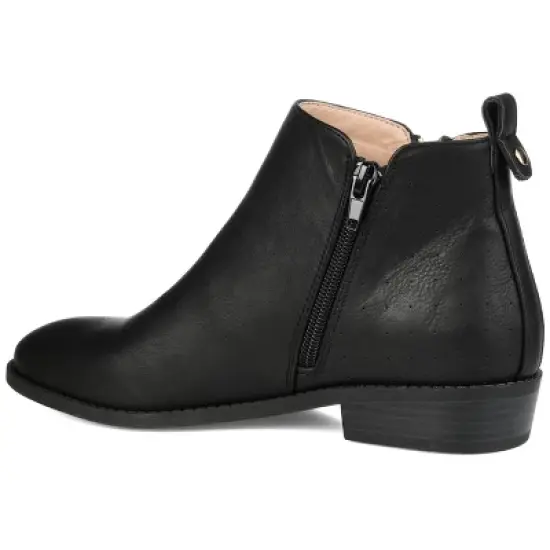 Journee Collection Womens Ellis Inside Zip Stacked Heel Booties image {6}