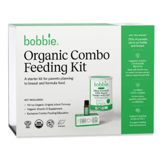 Bobbie Organic Combo Feeding Kit - Organic Infant Powder Formula and Vitamin D Supplement - 14.1oz image {9}