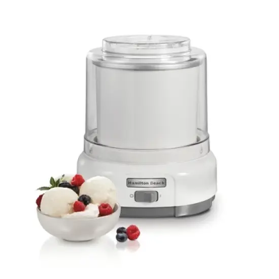 Hamilton Beach 1.5 Quart Ice Cream Maker White 68880: Electric Machine, 20 Min Cycle, 1.5 Qt Capacity, Hand Wash image {7}