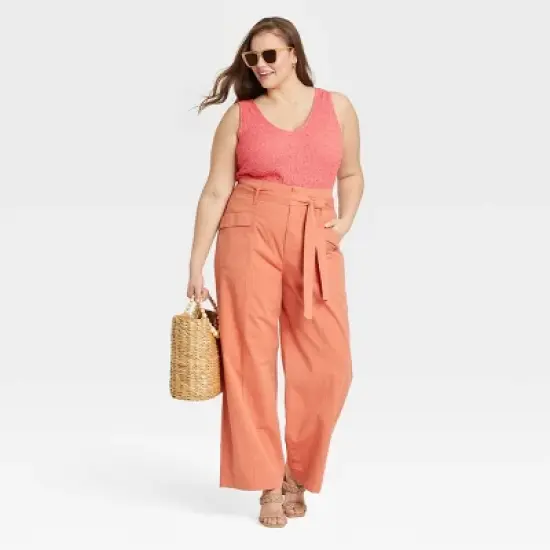 Women's Plus Size Textured Tank Top - A New Day&trade; Pink 4X image {2}