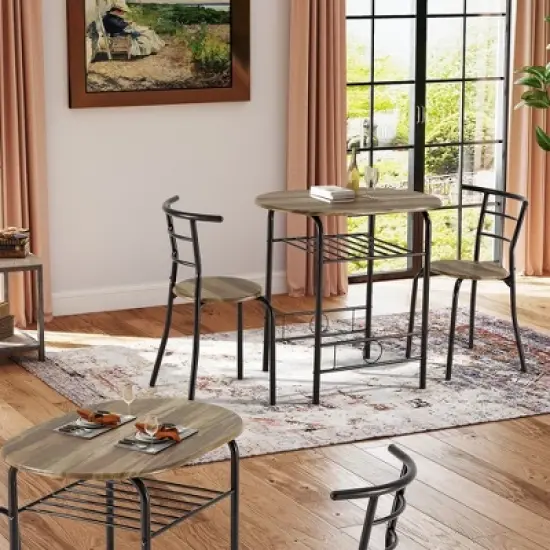 EROMMY Dining Table Set&ndash; Featuring a Stylish Faux Marble or Wood Grain Table with Modern Chairs image {1}