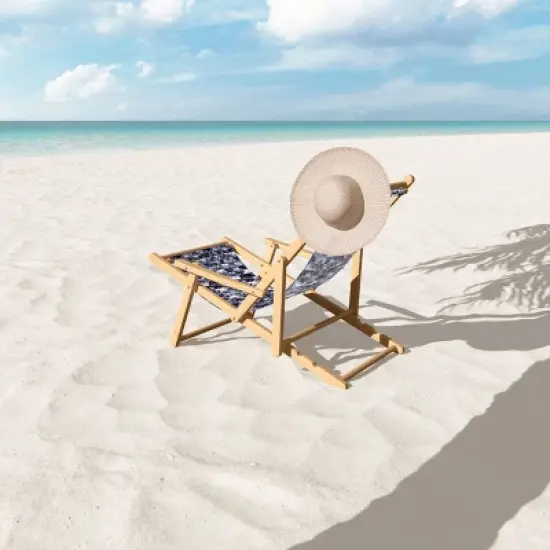 Wagner Campelo Shibori Stripes Folding Lounge Chair Black - Deny Designs image {2}