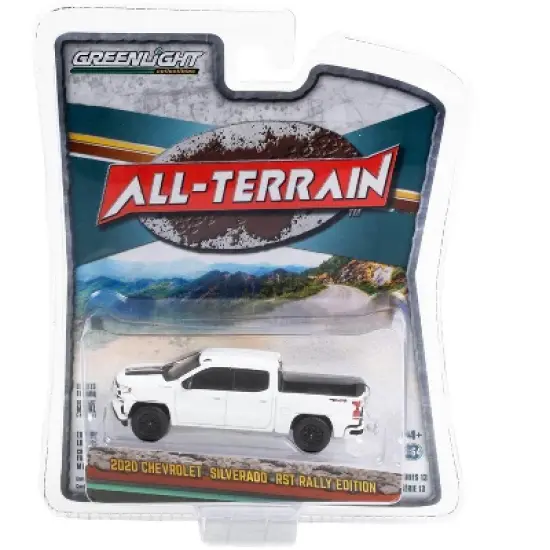 2020 Chevrolet Silverado RST Rally Edition Pickup Truck Summit White with Black Stripes 1/64 Diecast Model Car by Greenlight image {2}