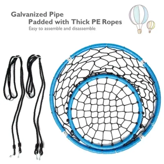 Costway Spider Web Chair Swing w/ Adjustable Hanging Ropes Kids Play Equipment BlueOrange image {6}