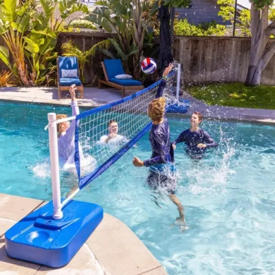 GoSports Splash Net Elite Pool Volleyball Game with Water Weighted Bases - 8pc image {1}