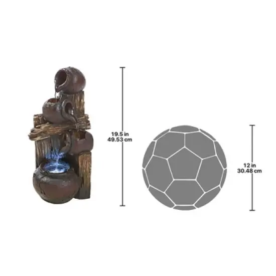 Design Toscano Casa Chianti Cascading Urns Illuminated Garden Fountain image {5}